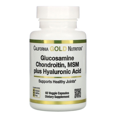  California Gold Nurition Glucosamine Chondroitin MSM Hyaluronic 60 